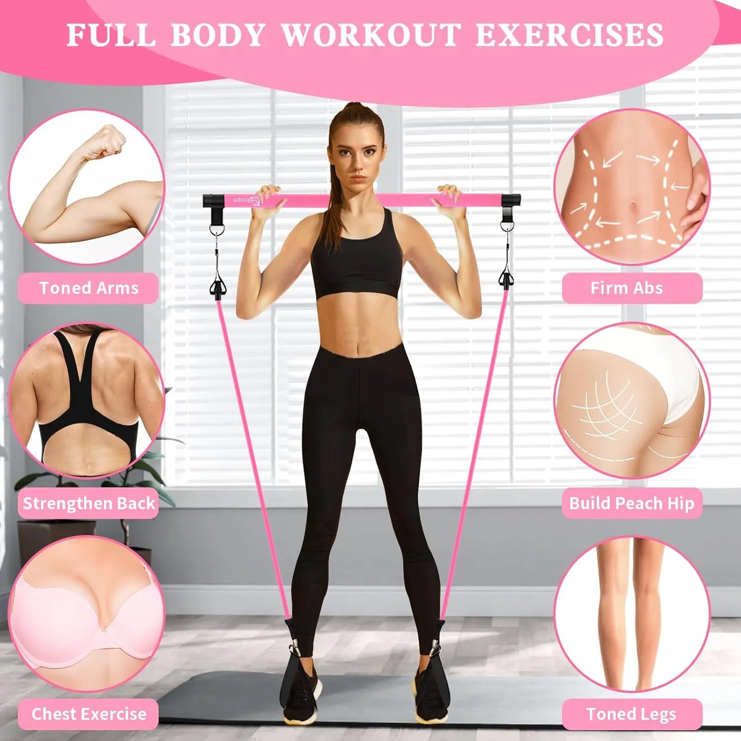 Pilates Bar with Resistance Bands – Full Body Workout Anywhere