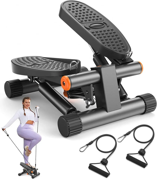 Mini Stair Stepper – Compact Cardio Trainer with Resistance Bands & LCD Monitor