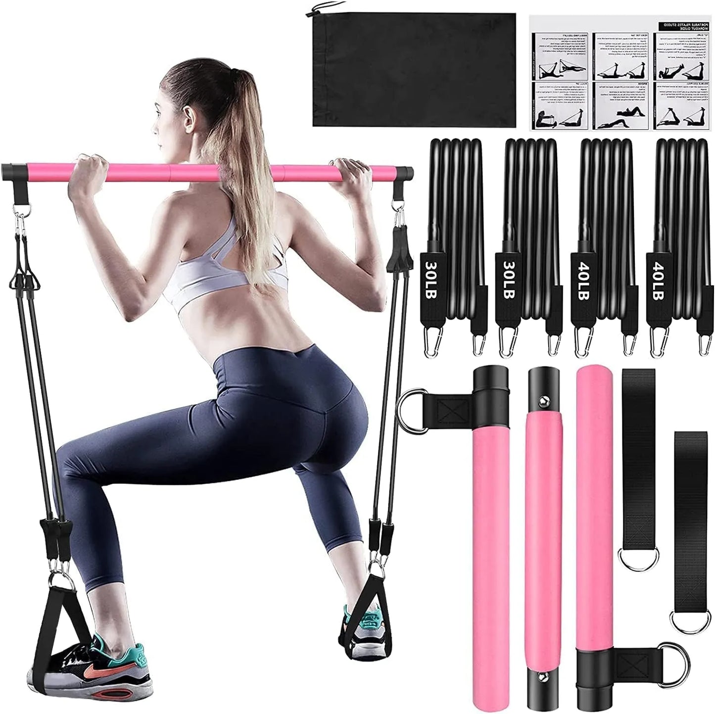 Pilates Bar with Resistance Bands – Full Body Workout Anywhere